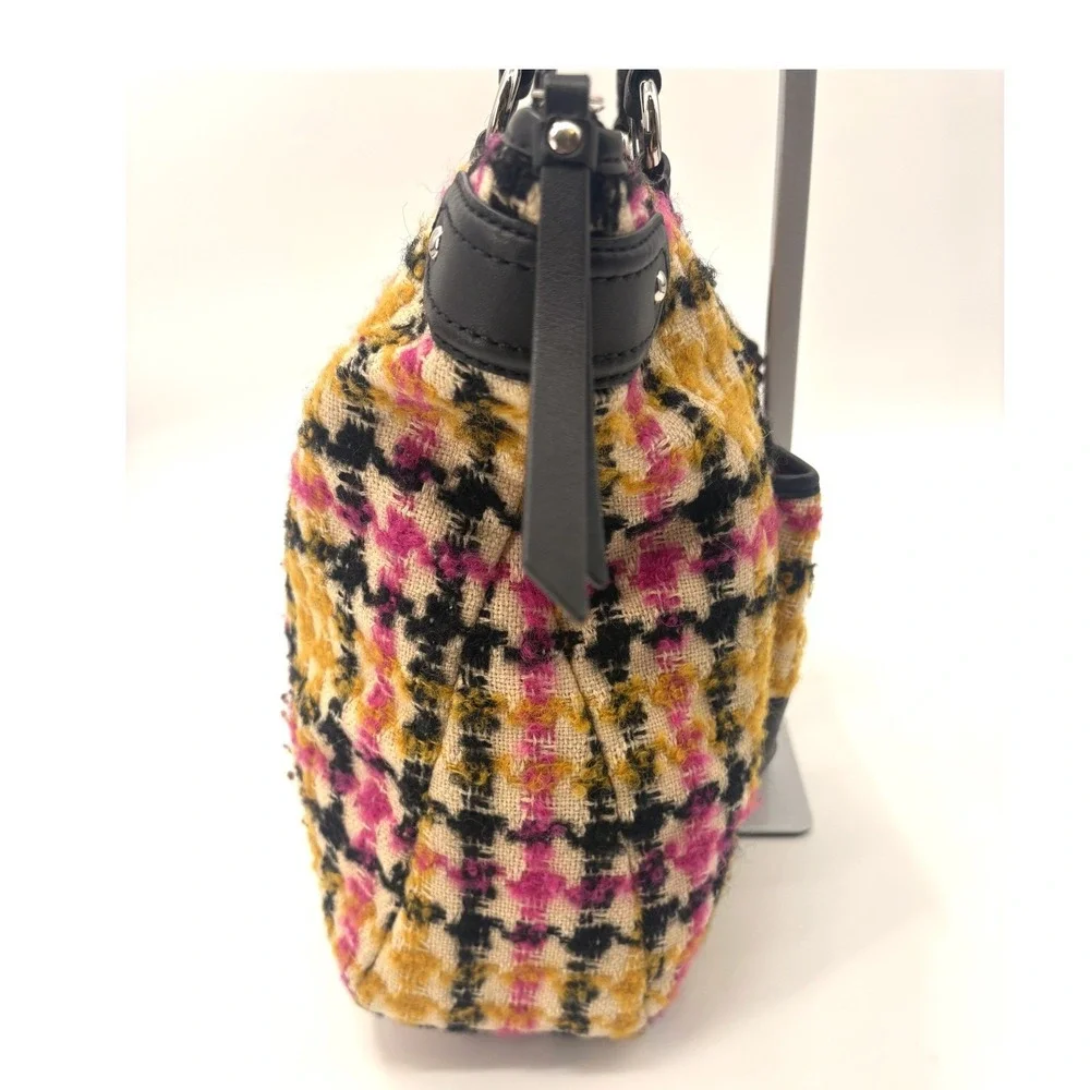Coach Emma Wool‎ Tweed Tote F25083 Multicolor Leather Trim Shoulder Bag